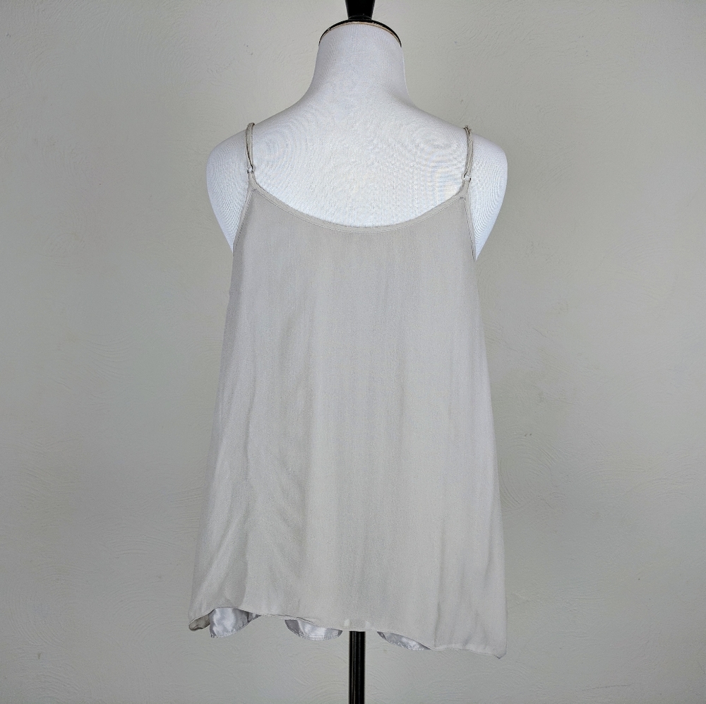 Joie Silvana Tank Top Taupe Silver Sequin Blouse Party Glam Neutral Y2K - Picture 3 of 7